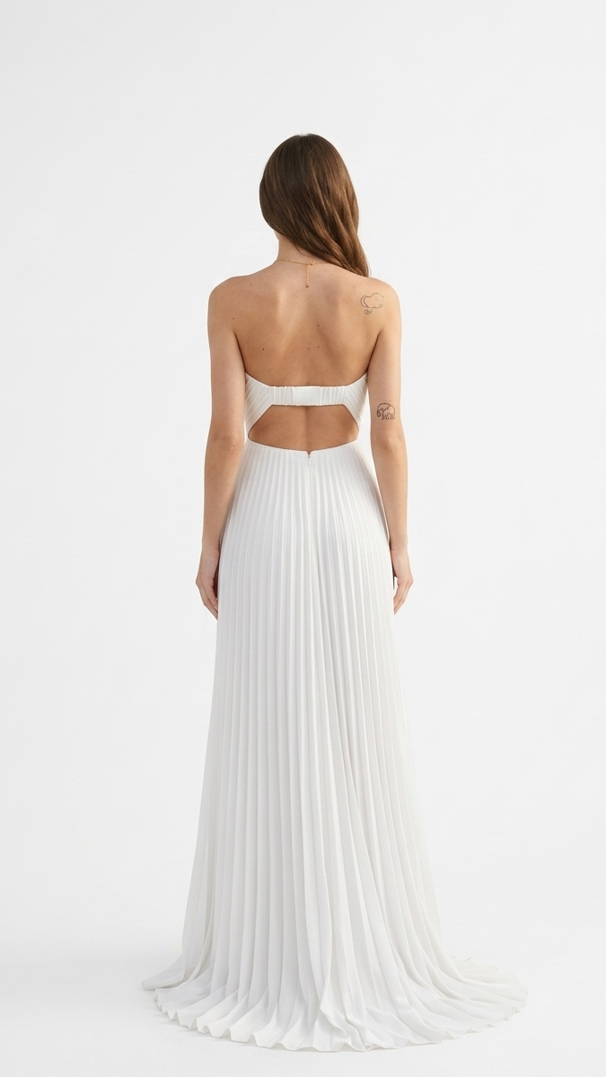 Abendkleid „Shell“ mit Falten und schulterfreiem schulterfreiem Ausschnitt