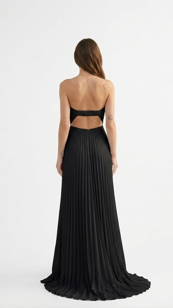 Abendkleid „Shell“ mit Falten und schulterfreiem schulterfreiem Ausschnitt