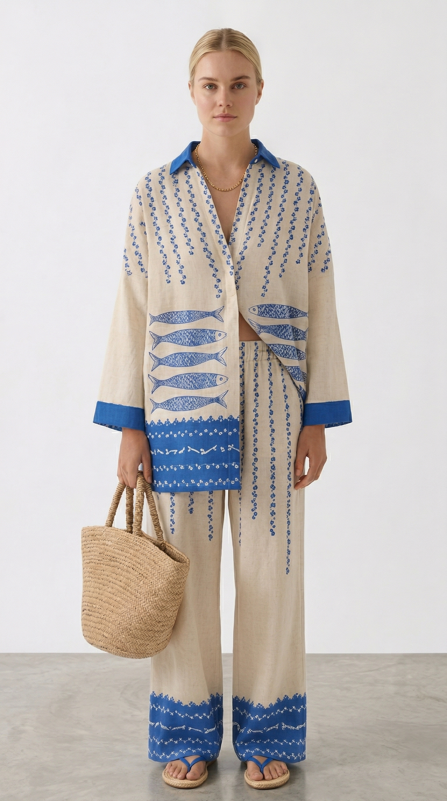 Zweiteiliges Set Santorini Print