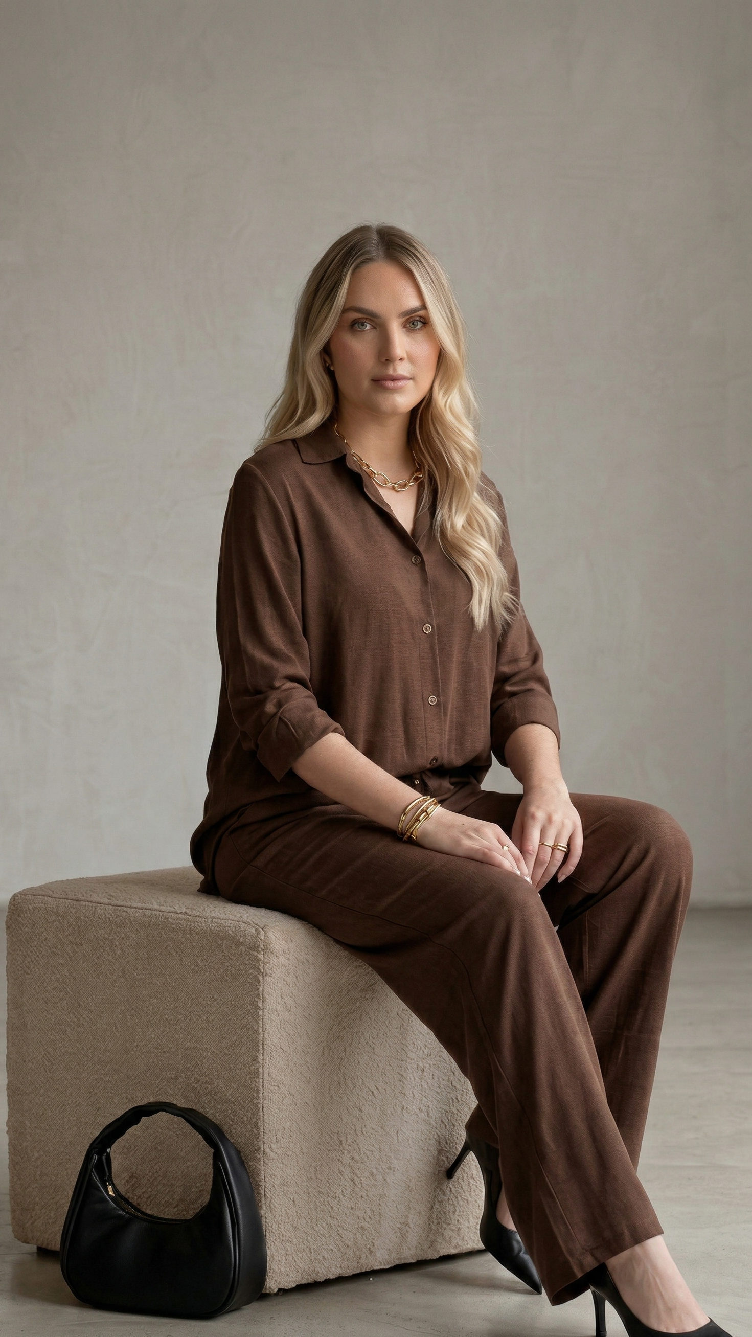 Zweiteiliges Set Elara aus Baumwolle und Leinen