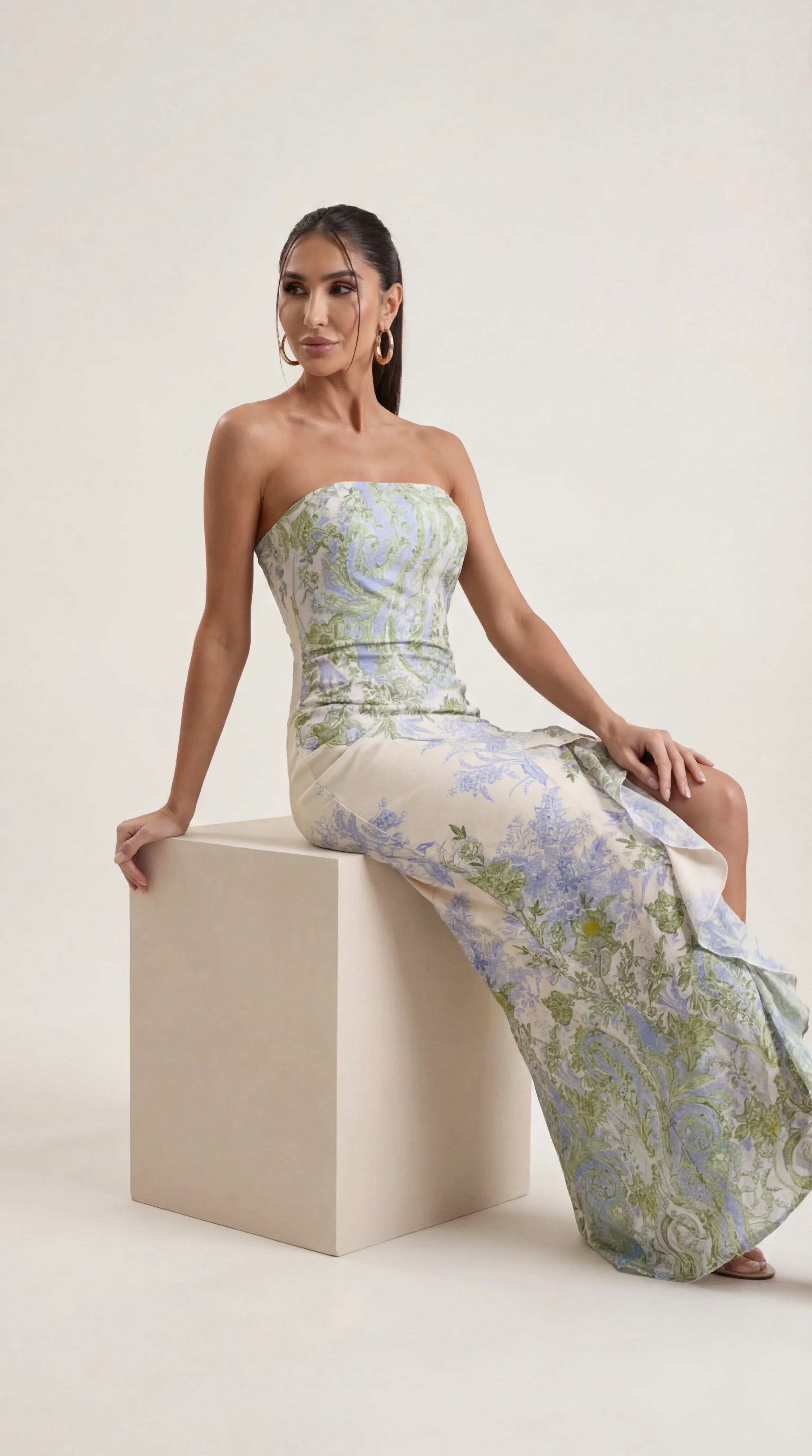 Midikleid Amara mit Raffungen