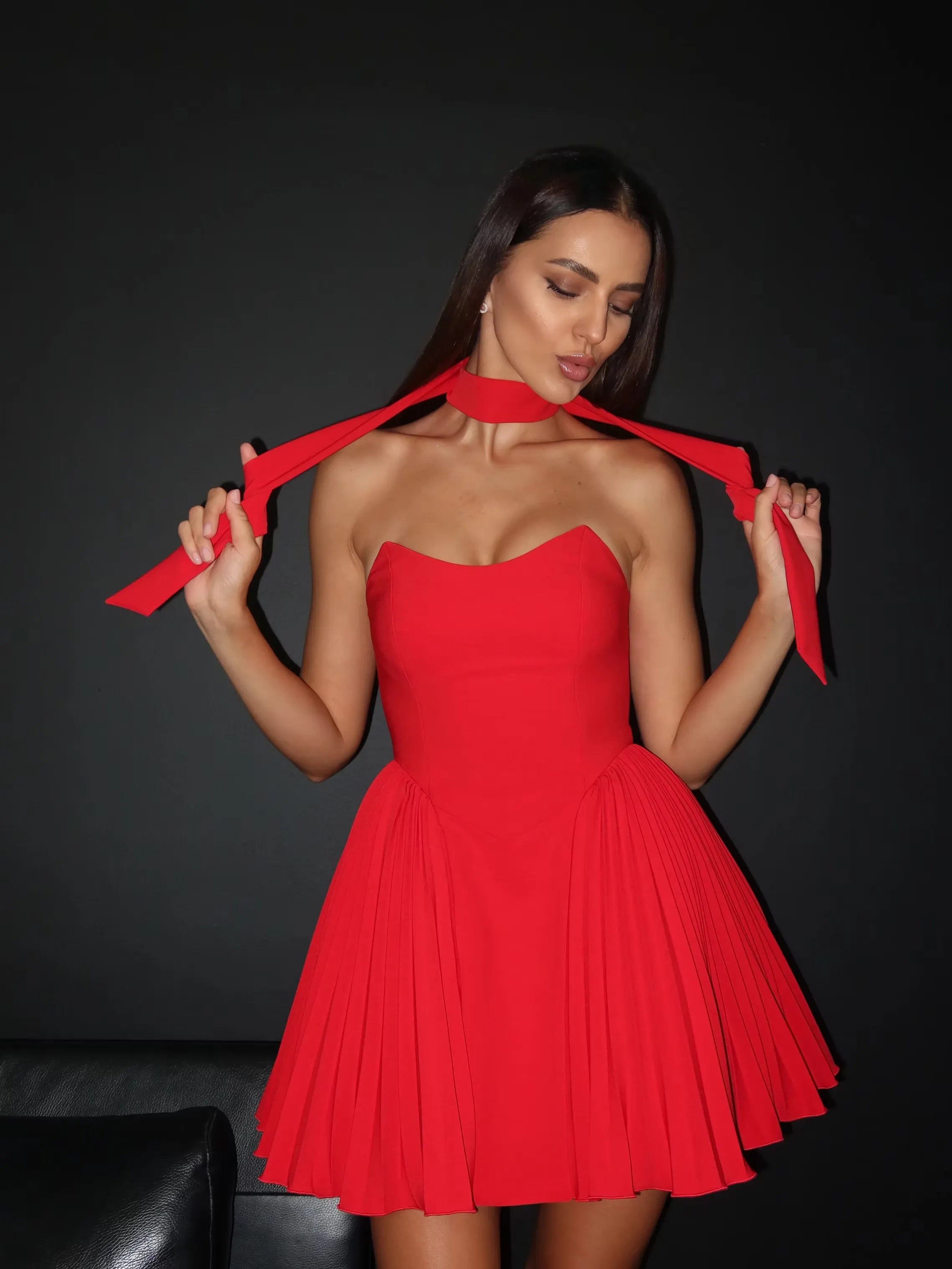 Mini Corset Dress with Puffy Pleated Skirt 'Aurora'