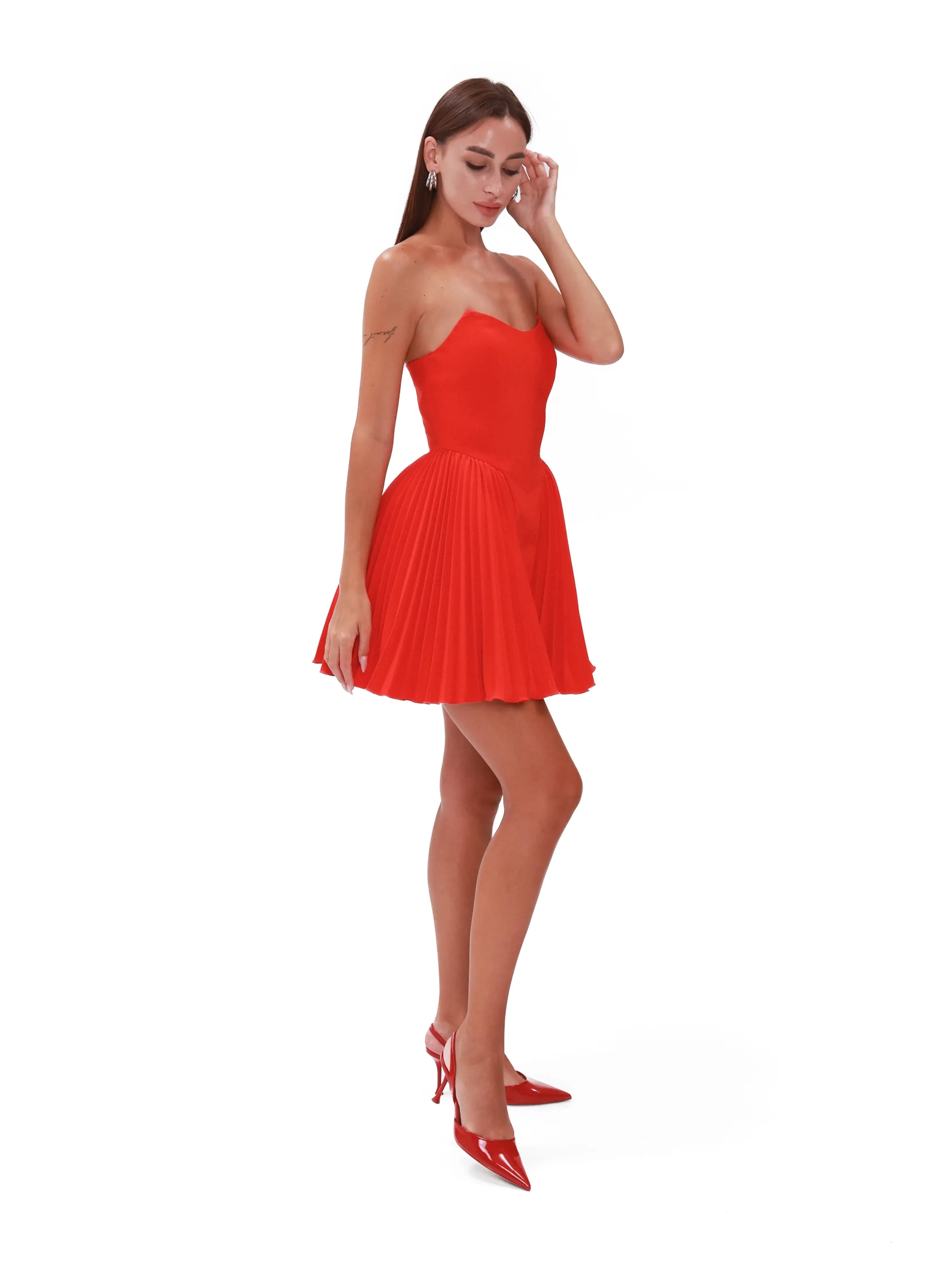 Mini Corset Dress with Puffy Pleated Skirt 'Aurora'